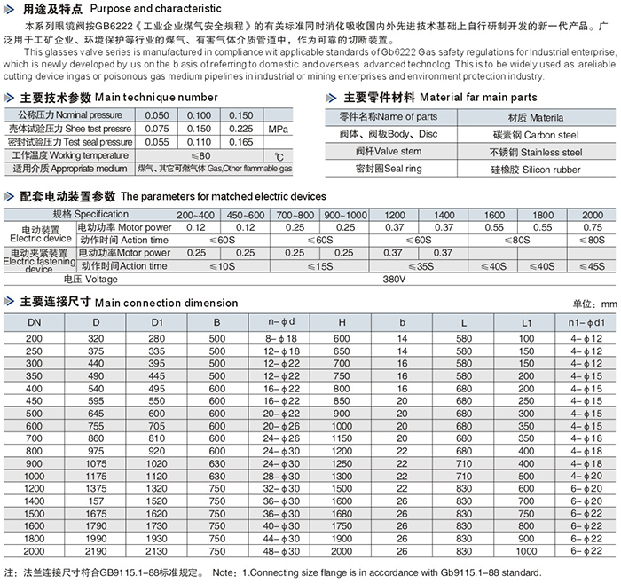 电动眼镜阀（盲板阀）